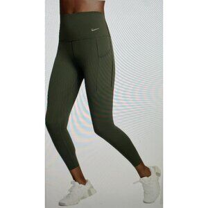 Nike Universa Dri-FIT High-Rise 7/8 Length Leggings XL Gray Smooth Fabric